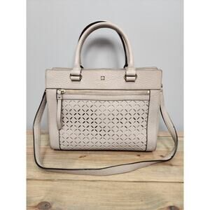 Kate Spade Perri Lane Romy Tote/Crossbody Laser Cut Leather Bag Off White Ivory